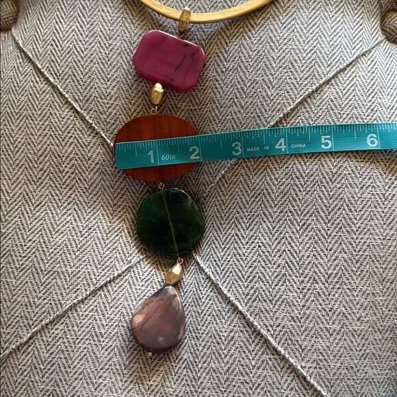 Chico's Originals Long Multi-Stone Statement Necklace - Picture 7 of 9